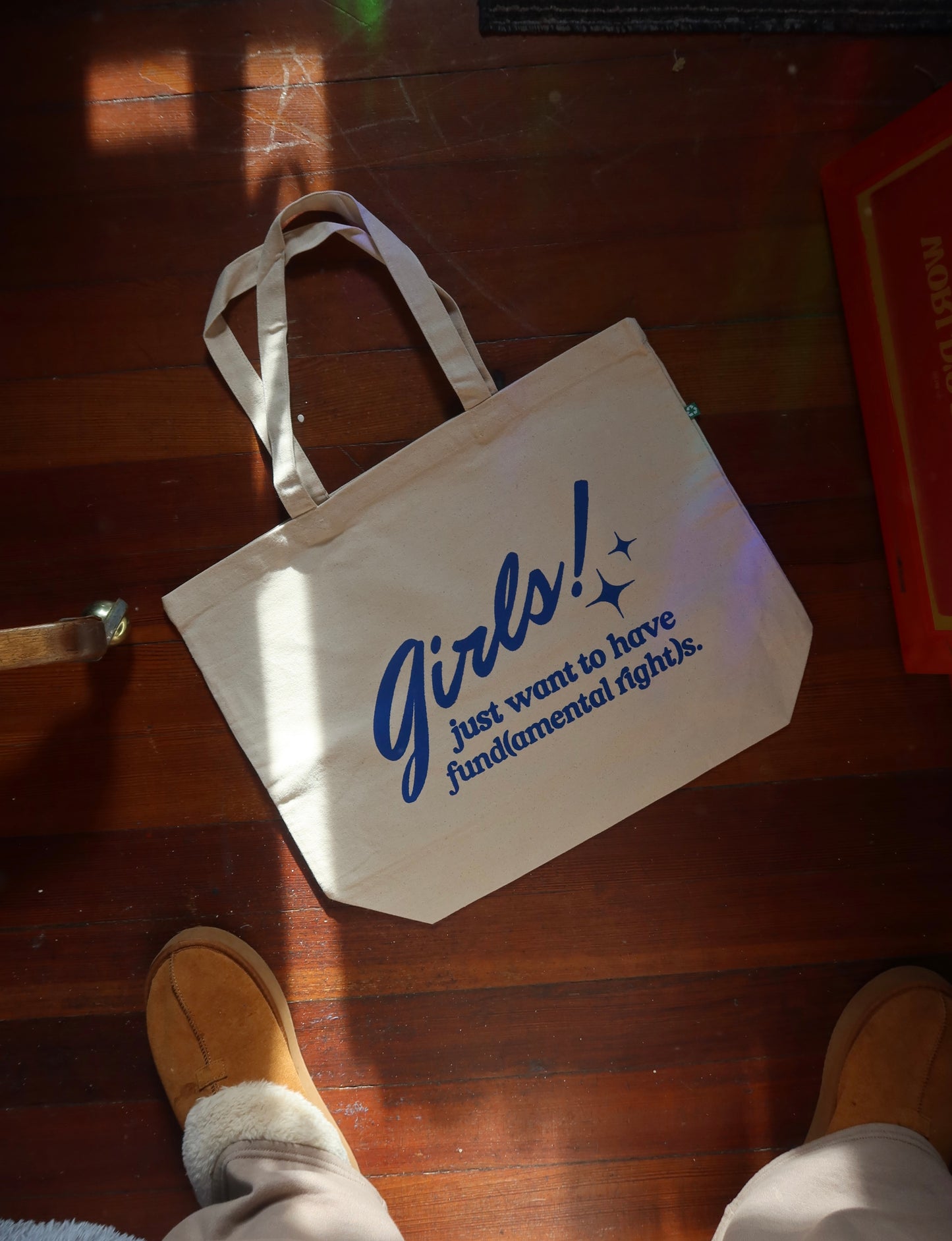 GJWHF LARGE TOTE with blue ink