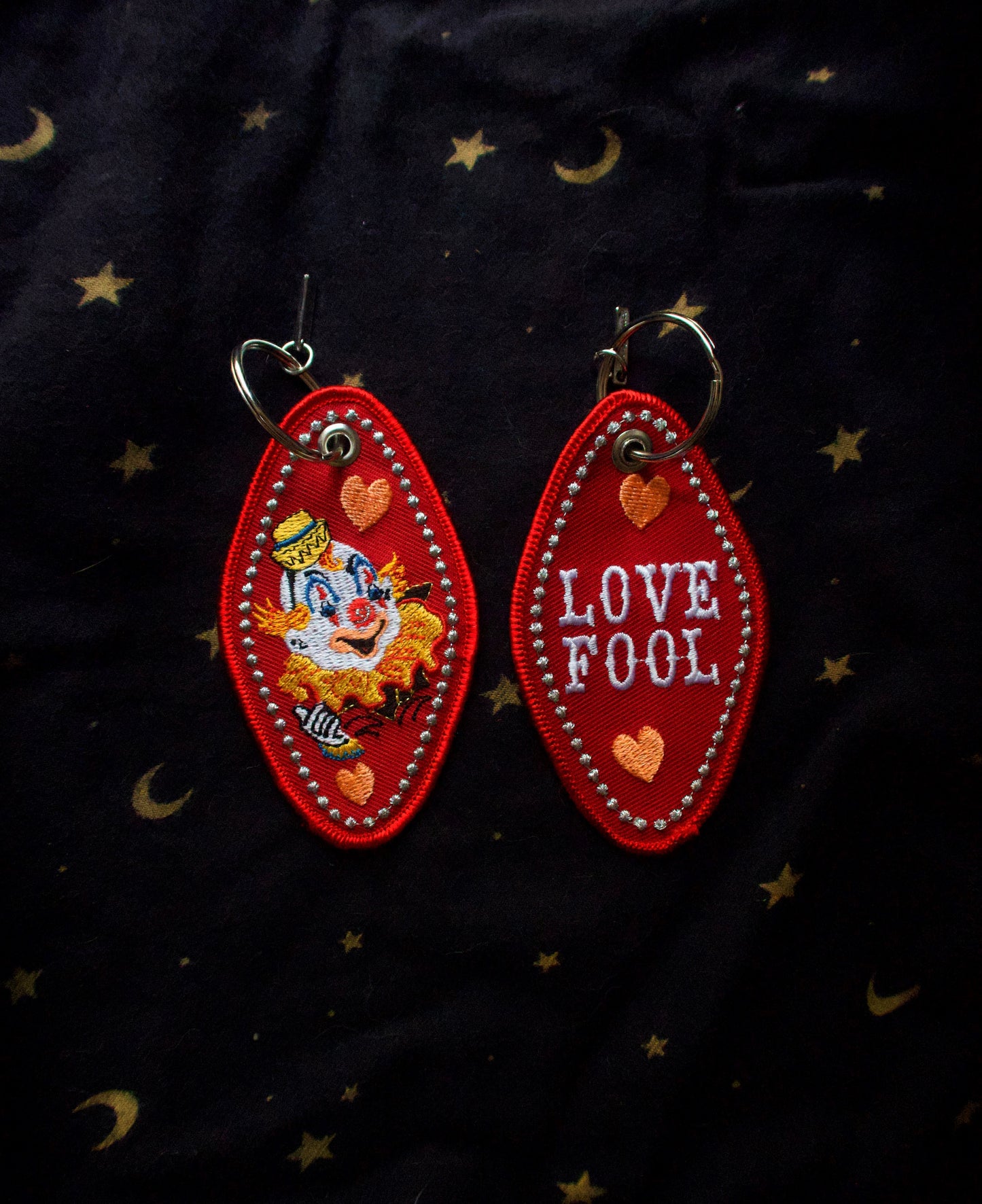 Clown Embroidered Keychain