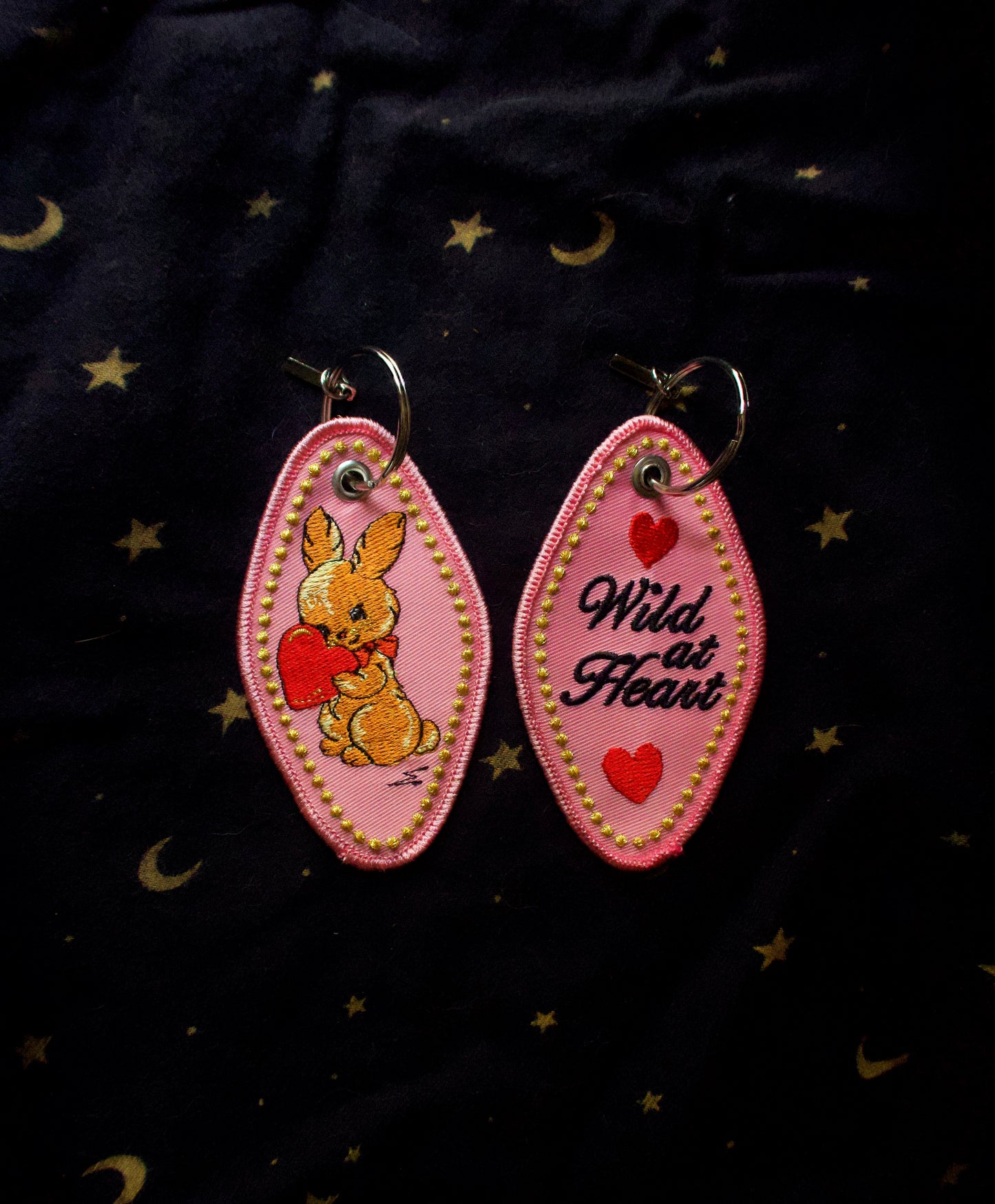 Bunny Embroidered Keychain
