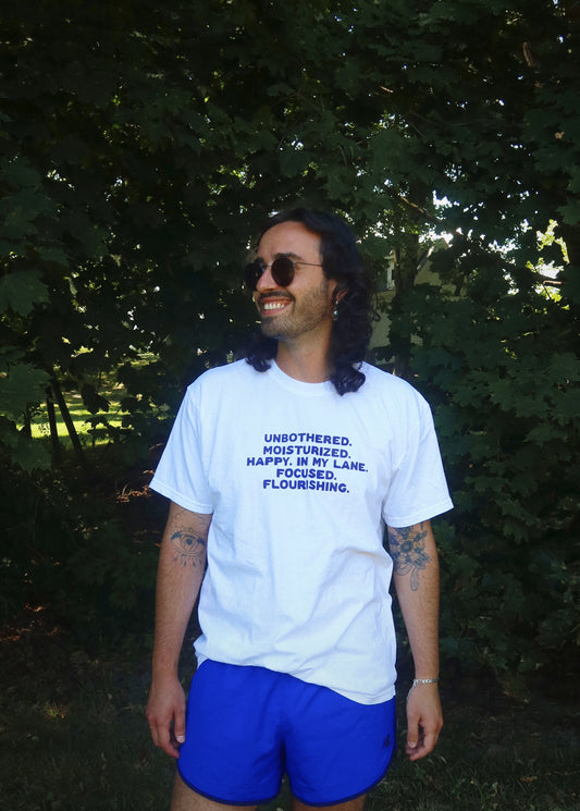 Unbothered Shirt in White (PREORDER)