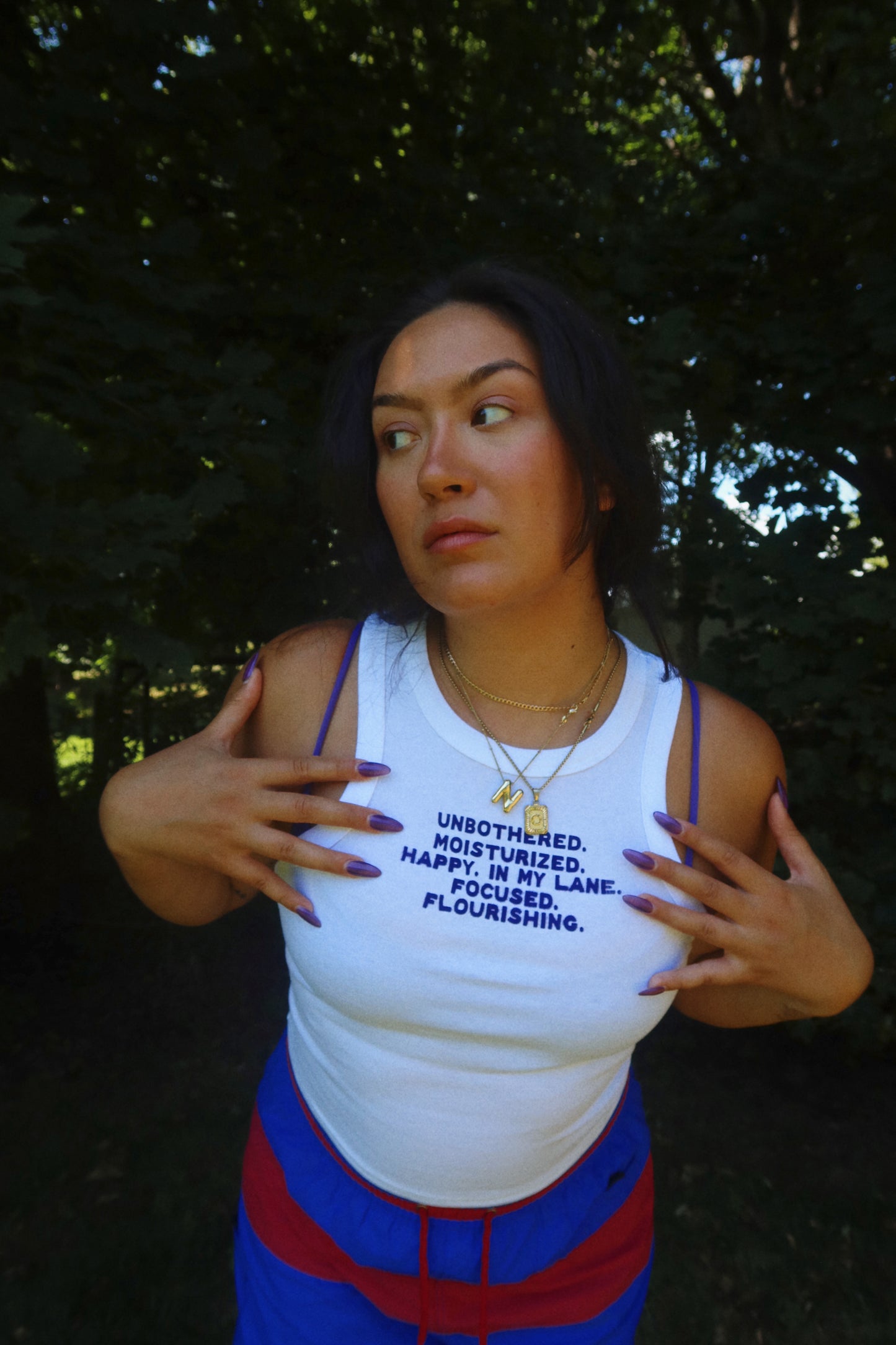 Unbothered Muscle Tank in White (PREORDER)