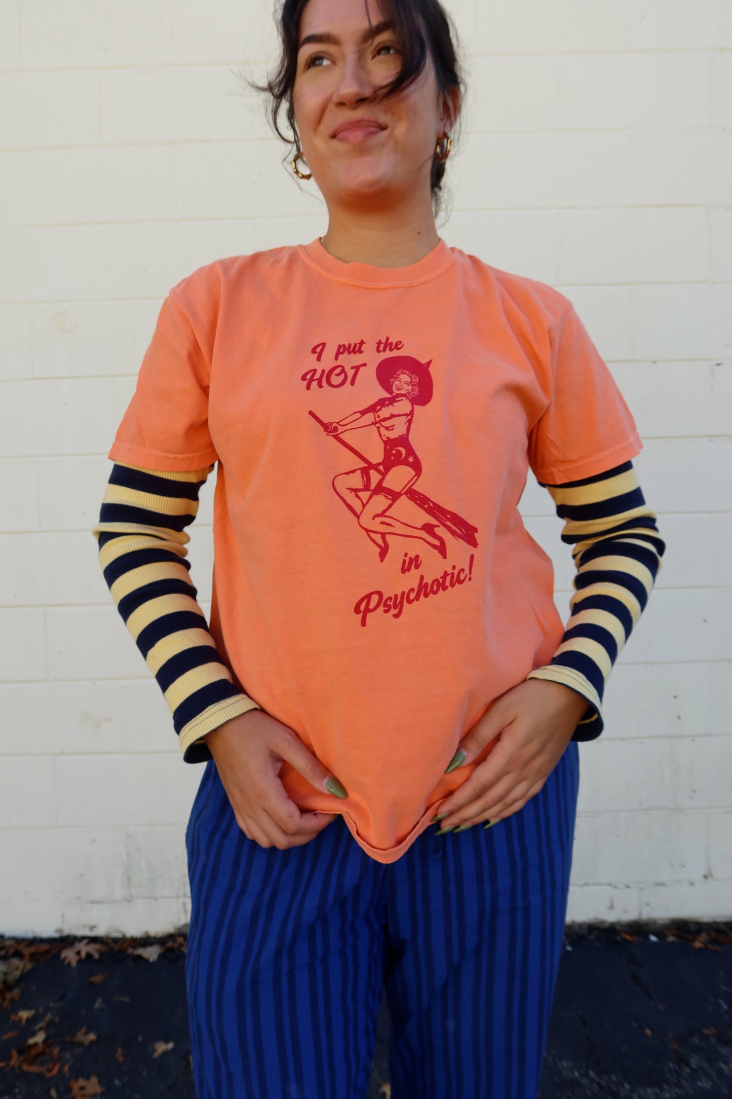 The Retro Witch Shirt in Orange