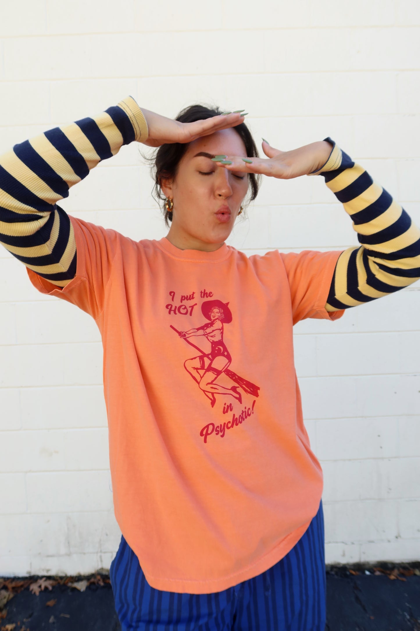 The Retro Witch Shirt in Orange