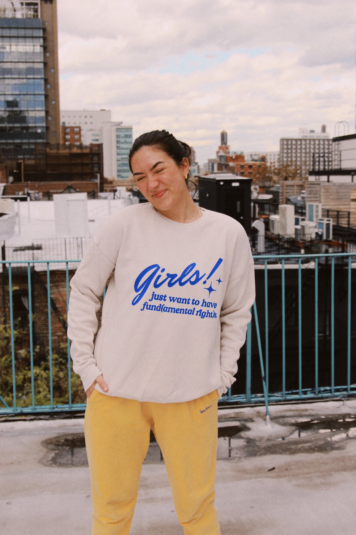 GJWHF Lightweight Crewneck in Cream