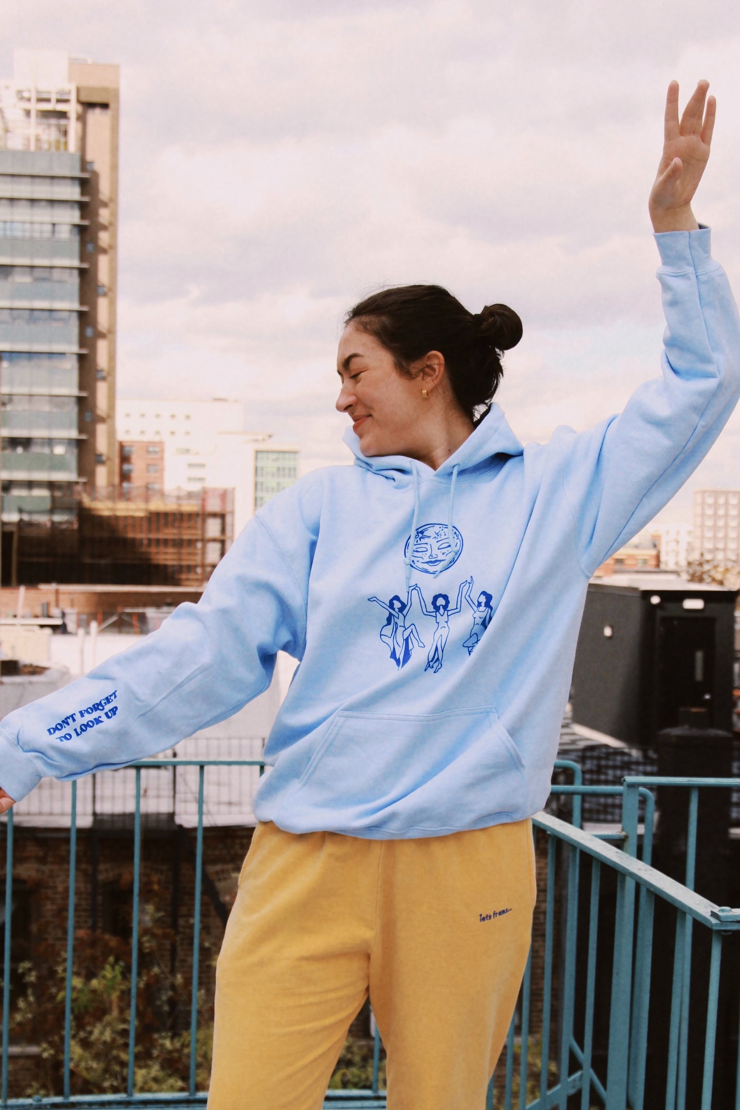 Moon Magic Hoodie in Baby Blue