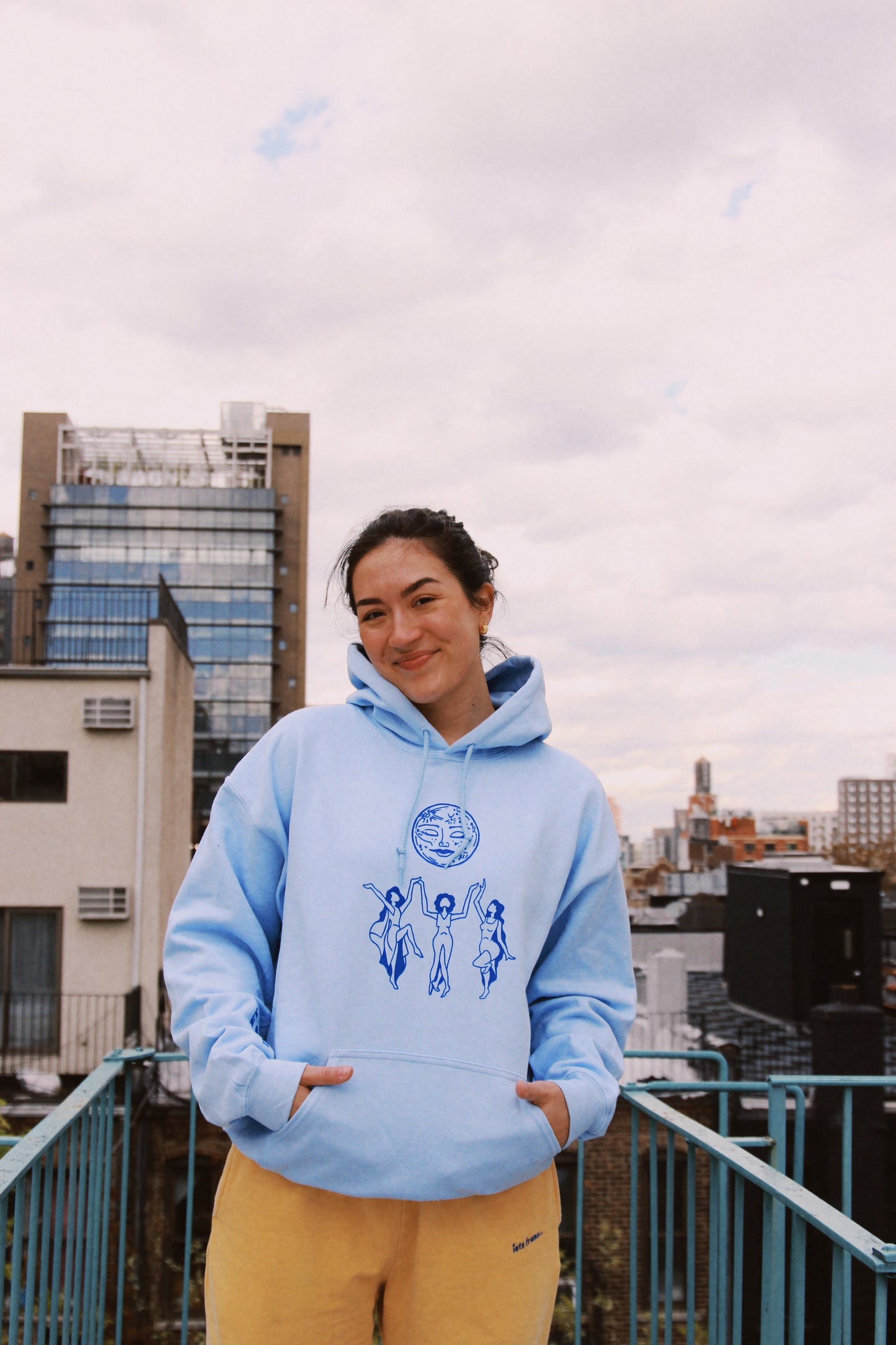 Moon Magic Hoodie in Baby Blue