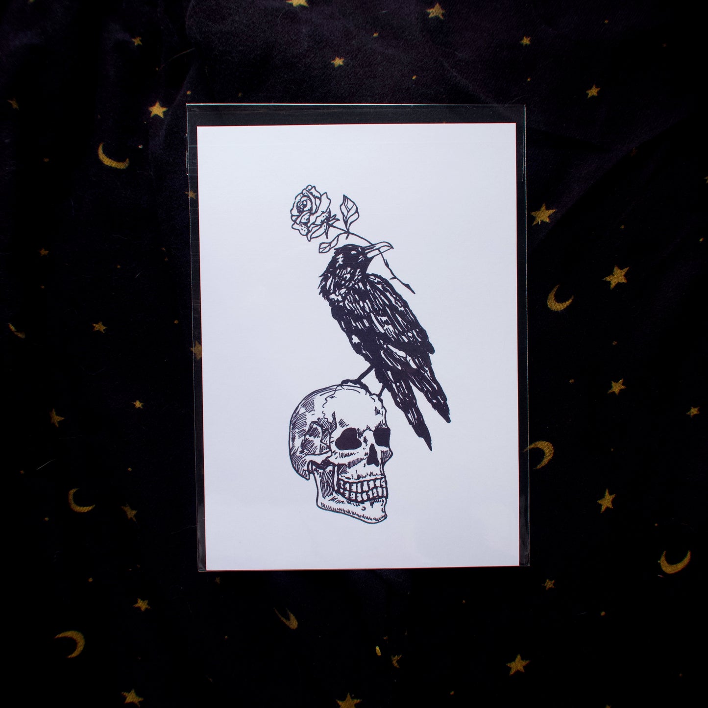 Raven Skull Mini Print
