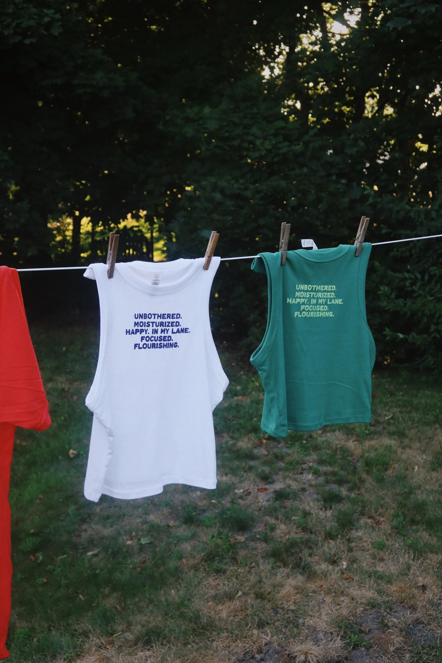 Unbothered Muscle Tank in Green (PREORDER)