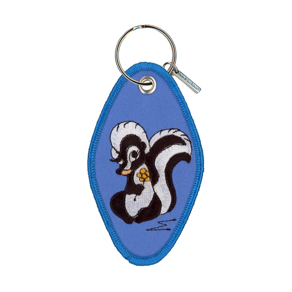 Skunk Embroidered Keychain