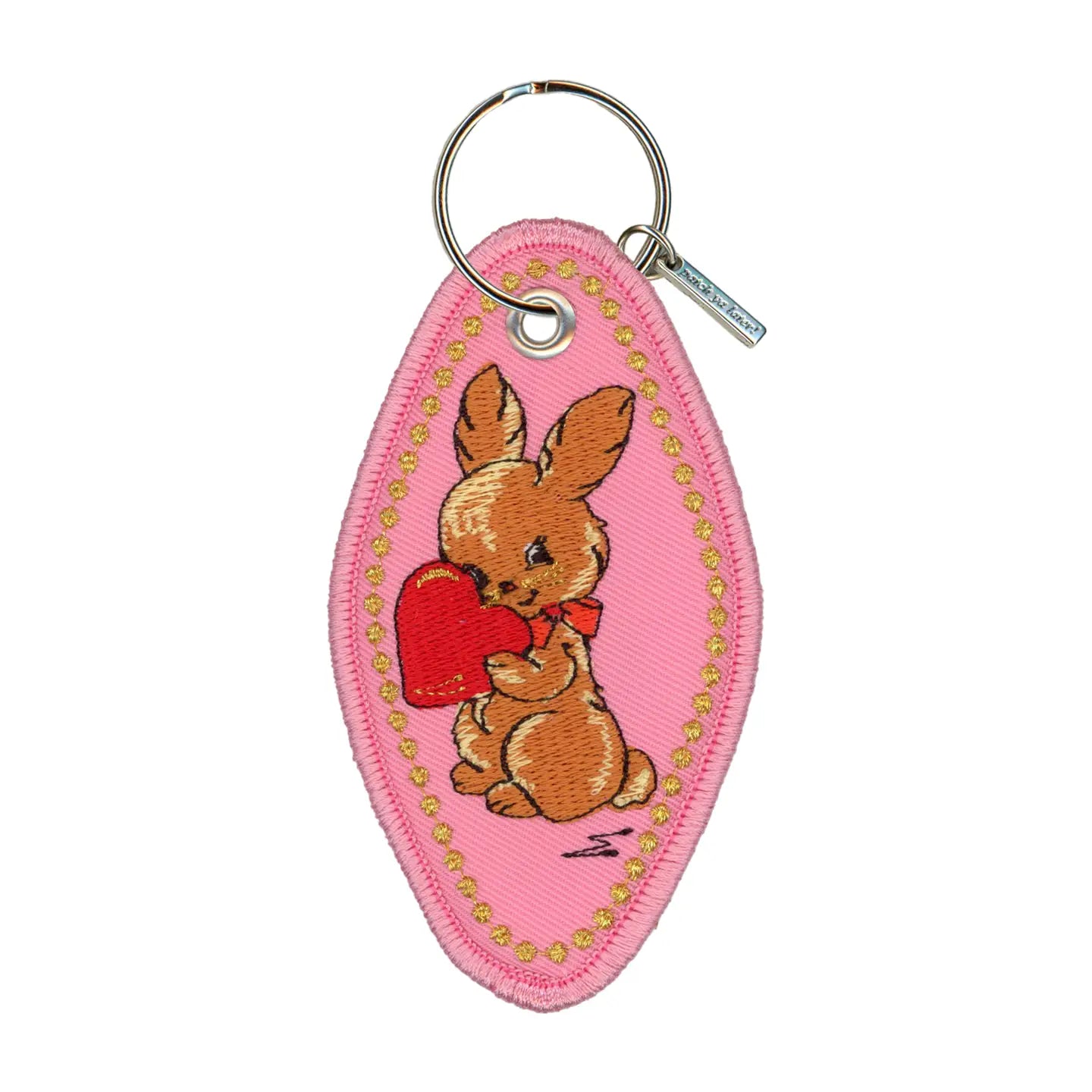 Bunny Embroidered Keychain