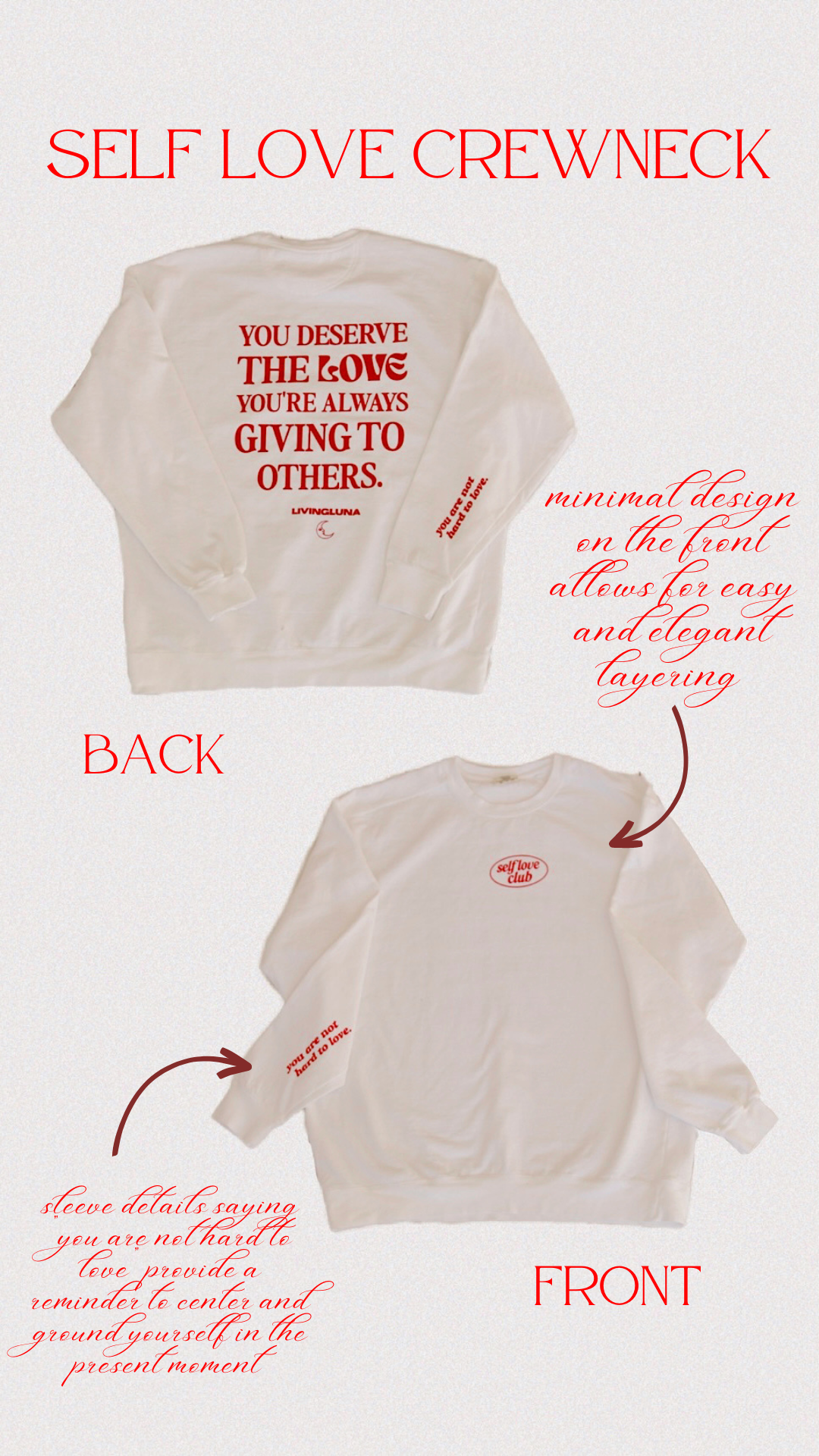 Self Love Crewneck in Ivory