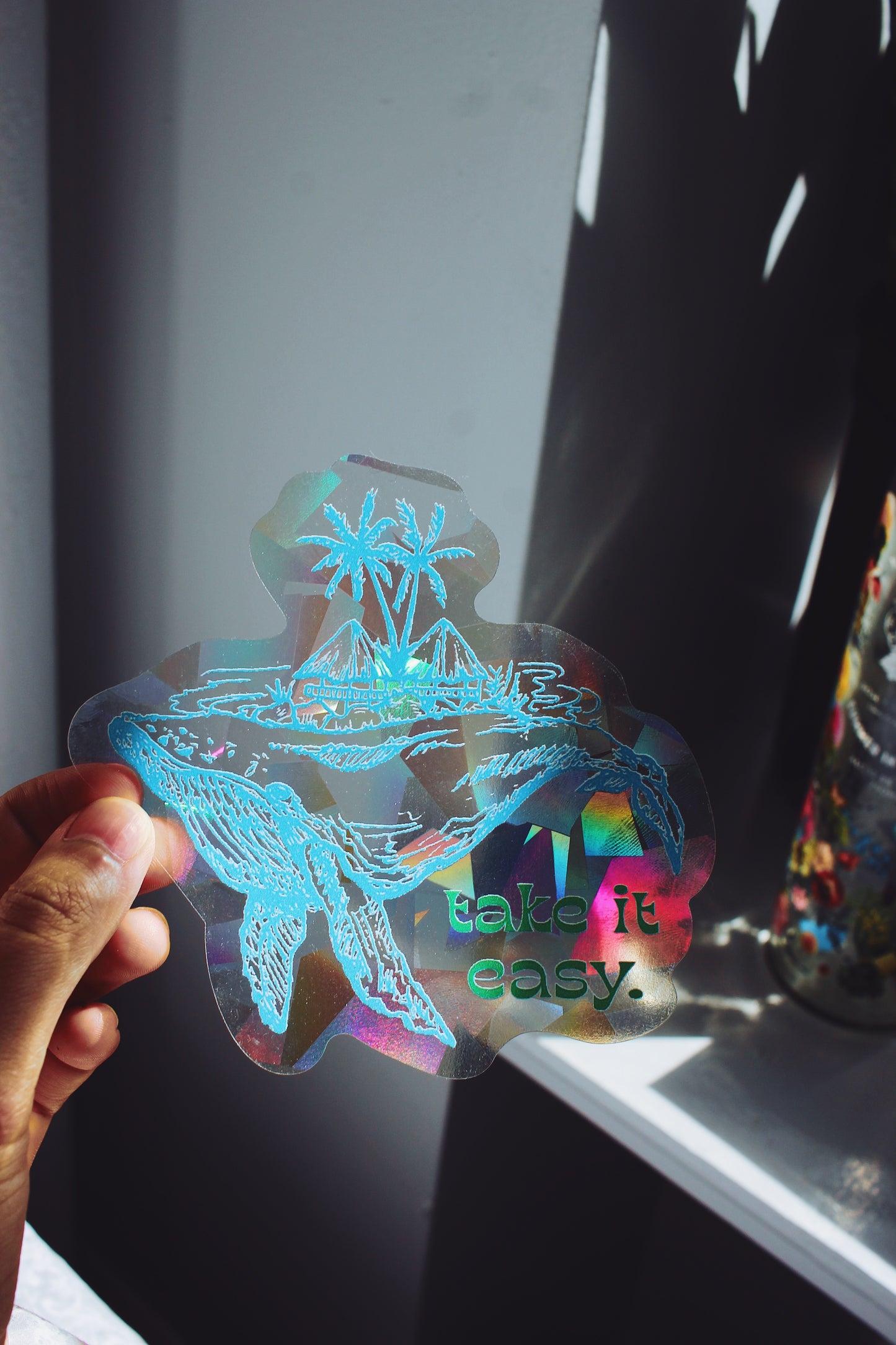 Whale Island Suncatcher Window Decal / Rainbow Maker