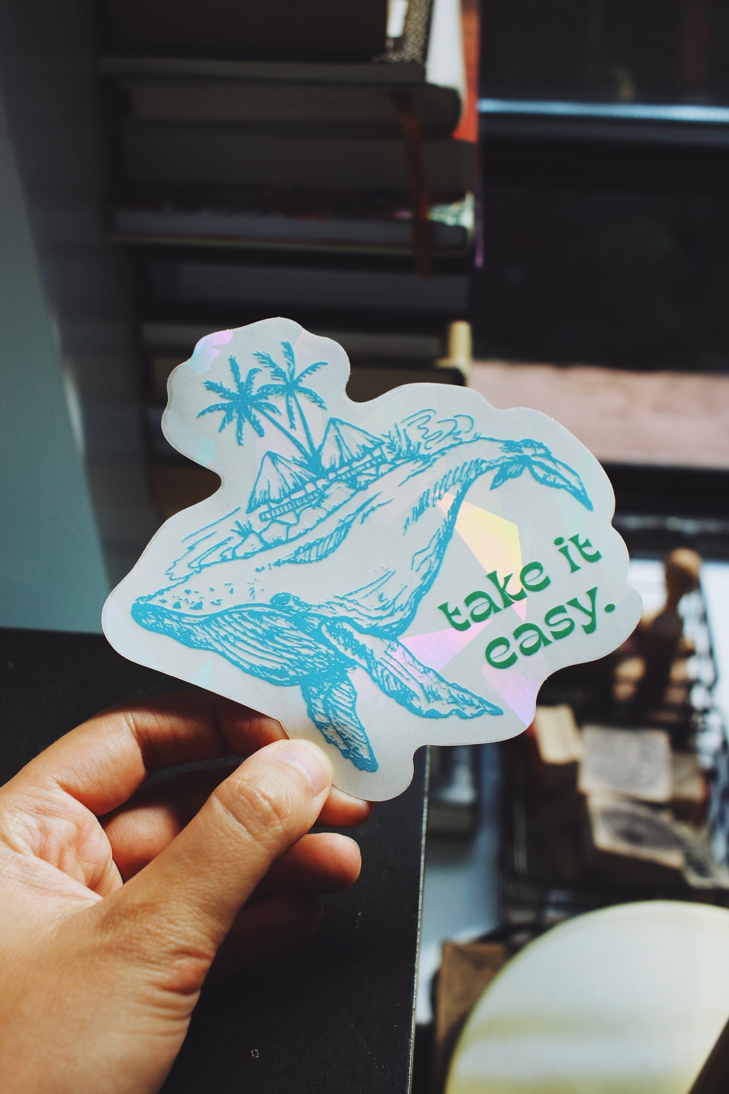 Whale Island Suncatcher Window Decal / Rainbow Maker