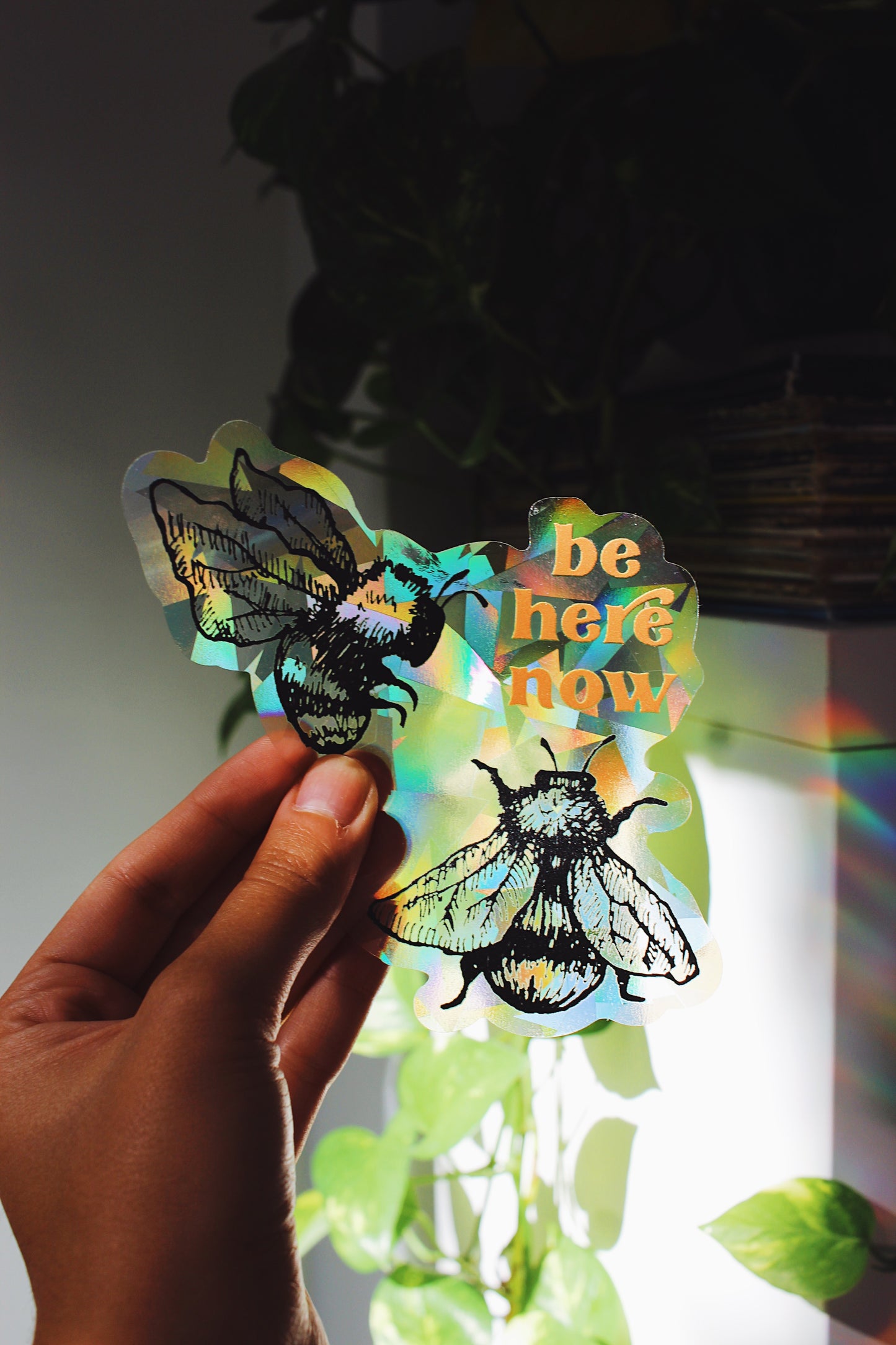 Be Here Now Suncatcher Window Decal / Rainbow Maker