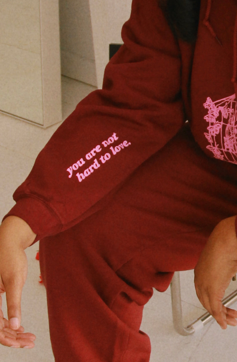 Self Love Hoodie in Maroon