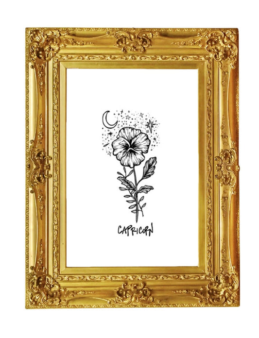 Capricorn Flower Print
