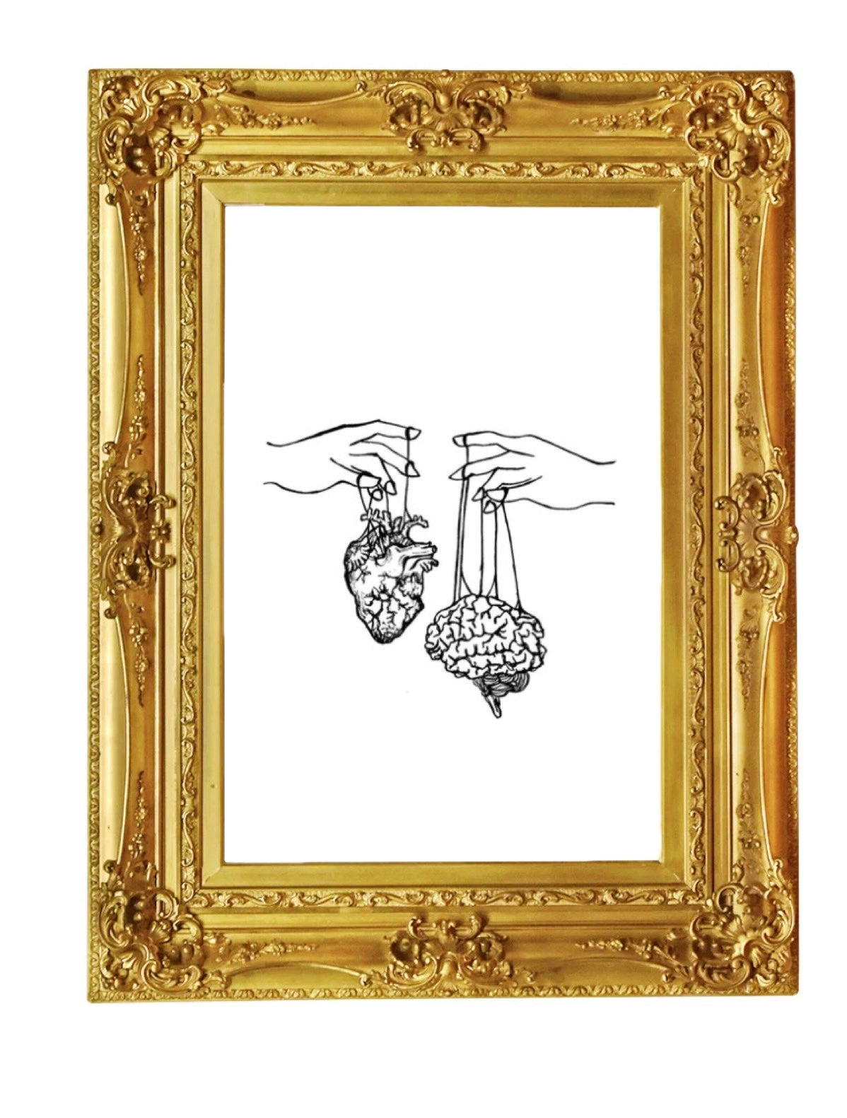 Heart Brain On A String Art Print