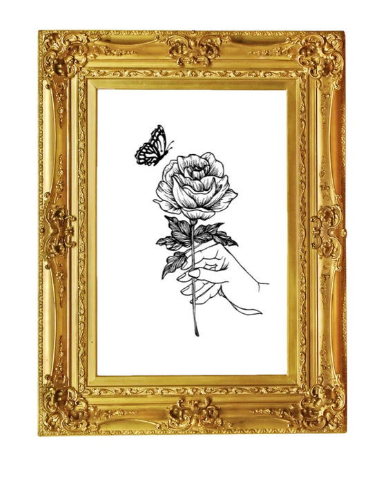 Butterfly Rose Art Print