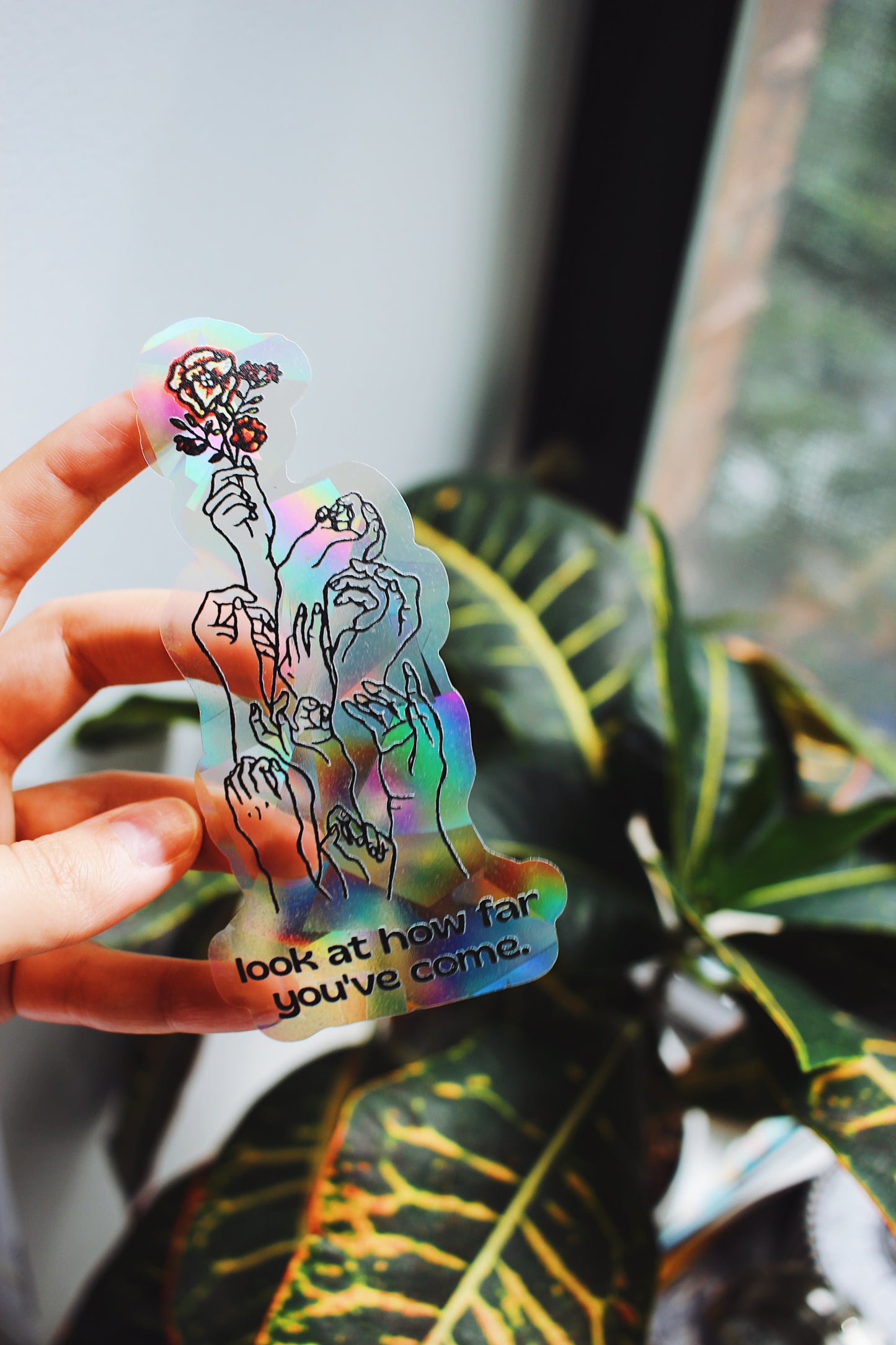 Look At How Far You've Come Suncatcher Window Decal / Rainbow Maker