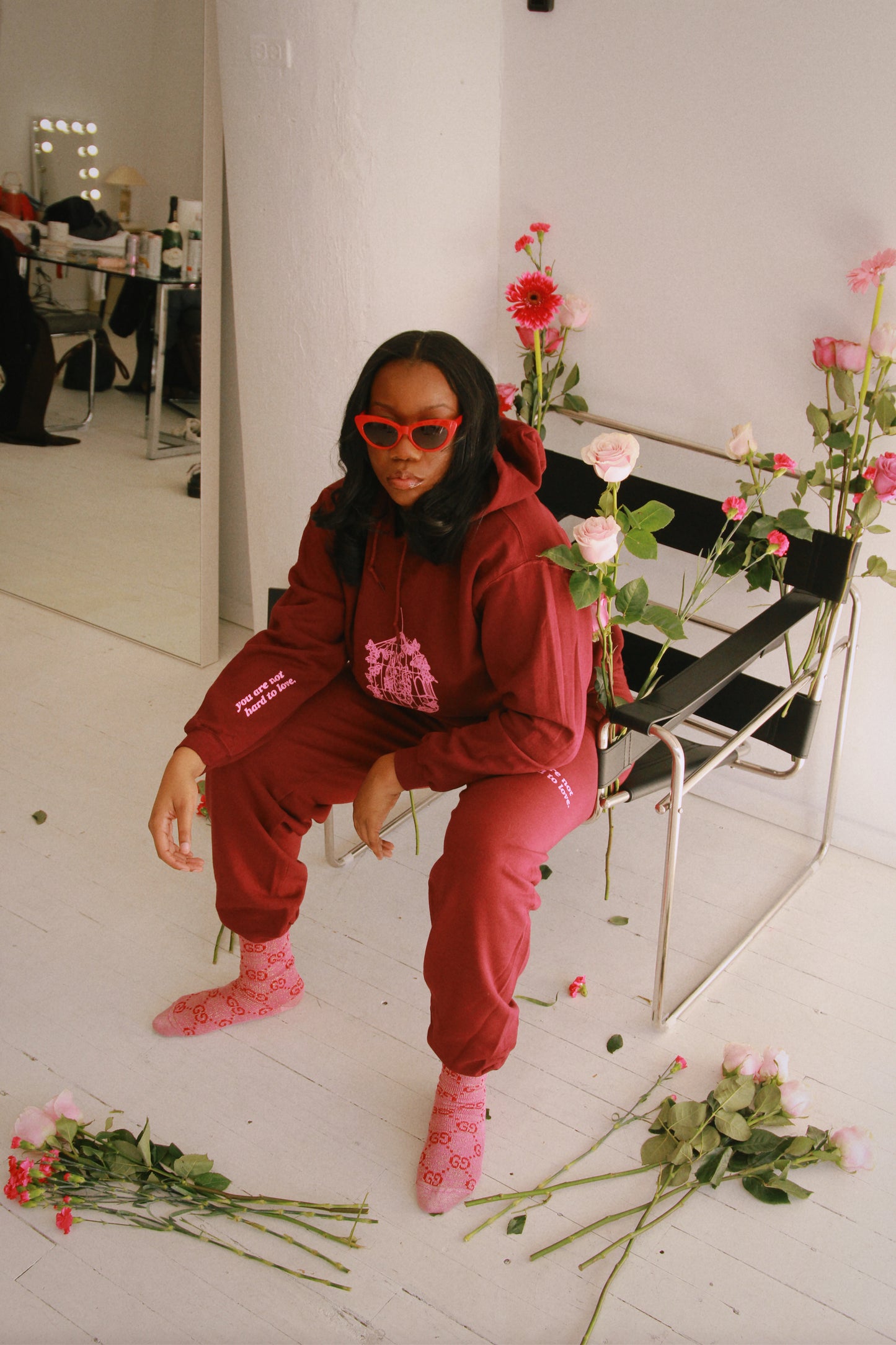 Self Love Hoodie in Maroon