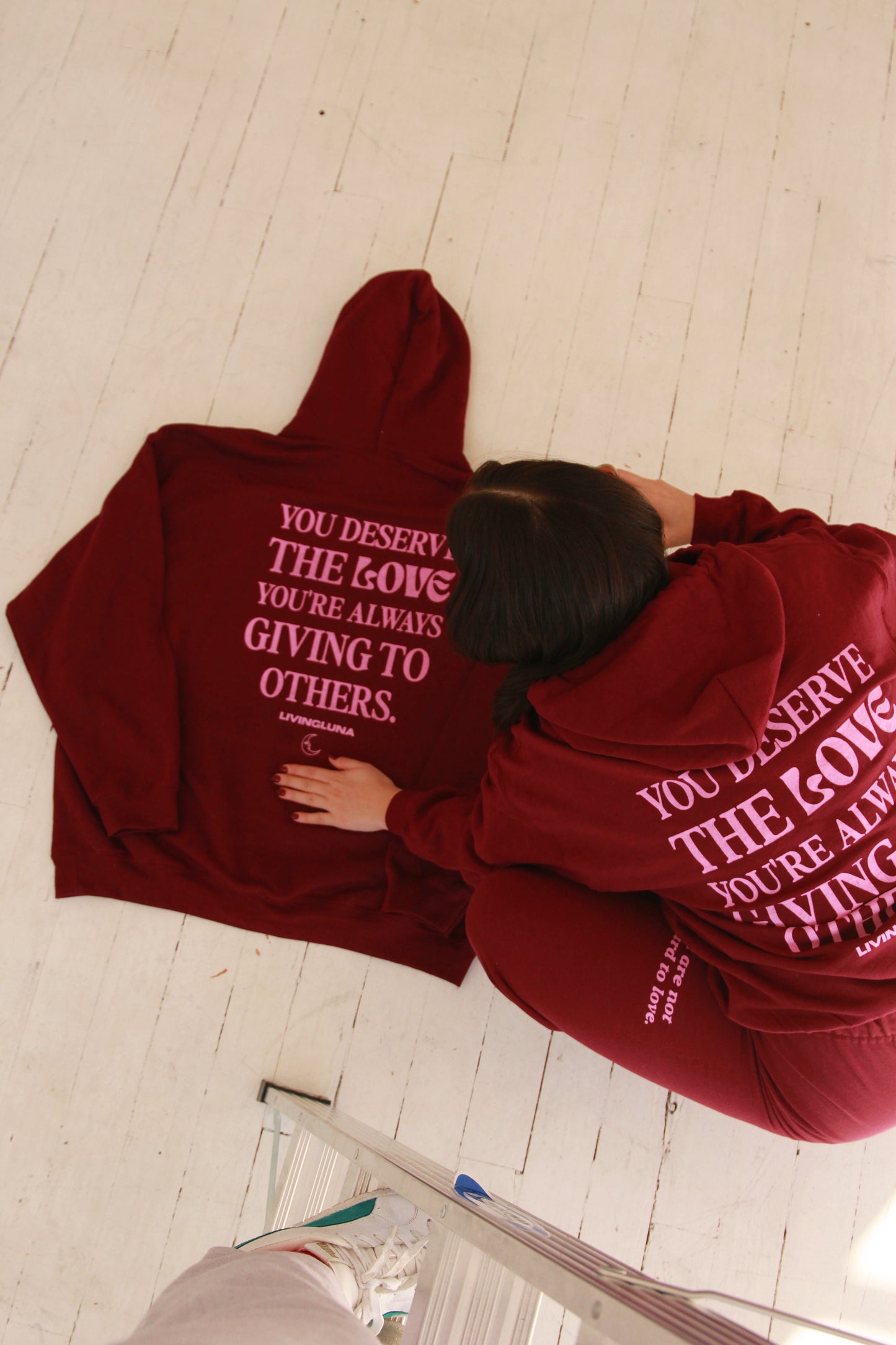 Self Love Hoodie in Maroon