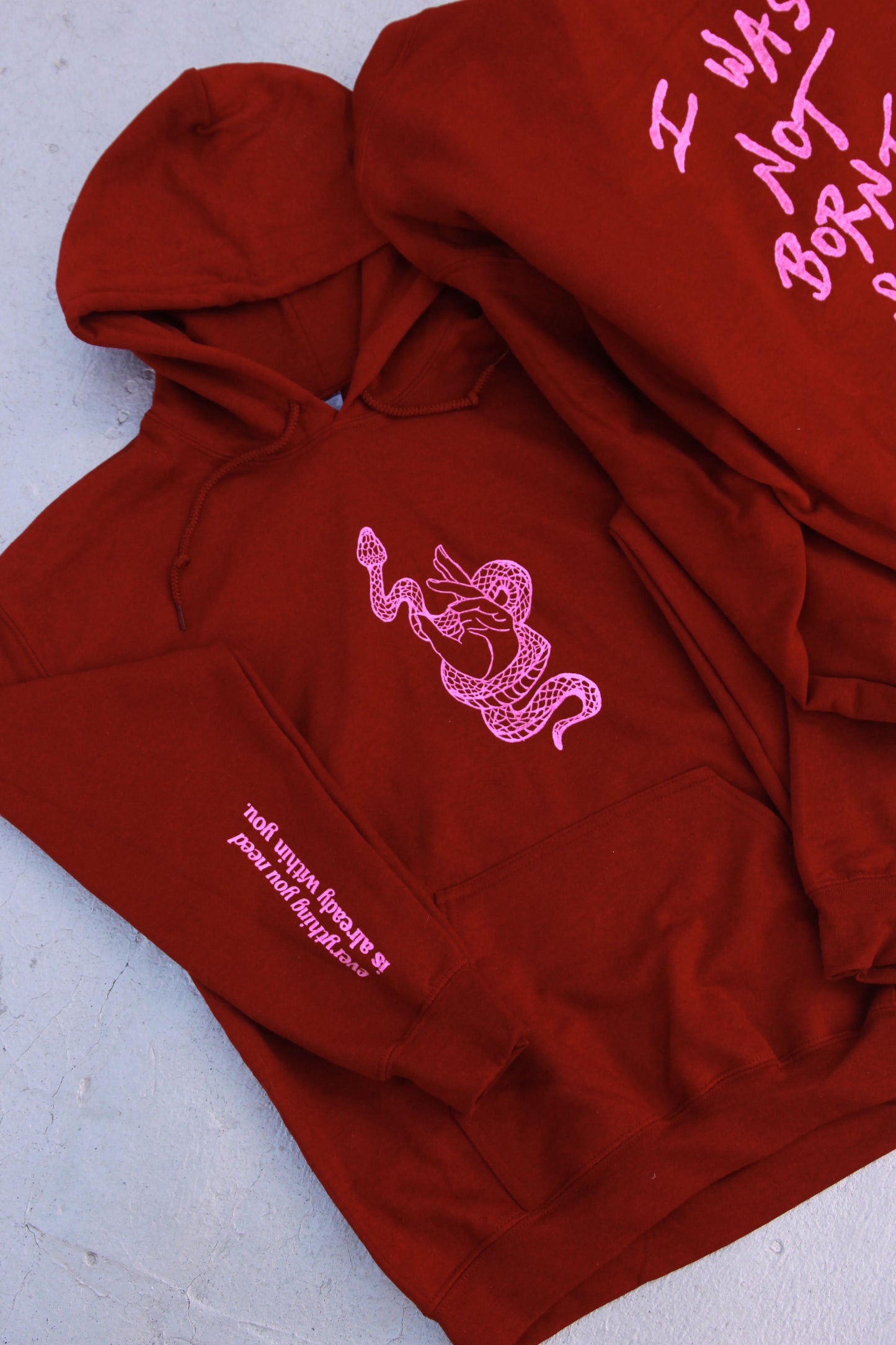 Not Born to be Subtle Hoodie in Garnet