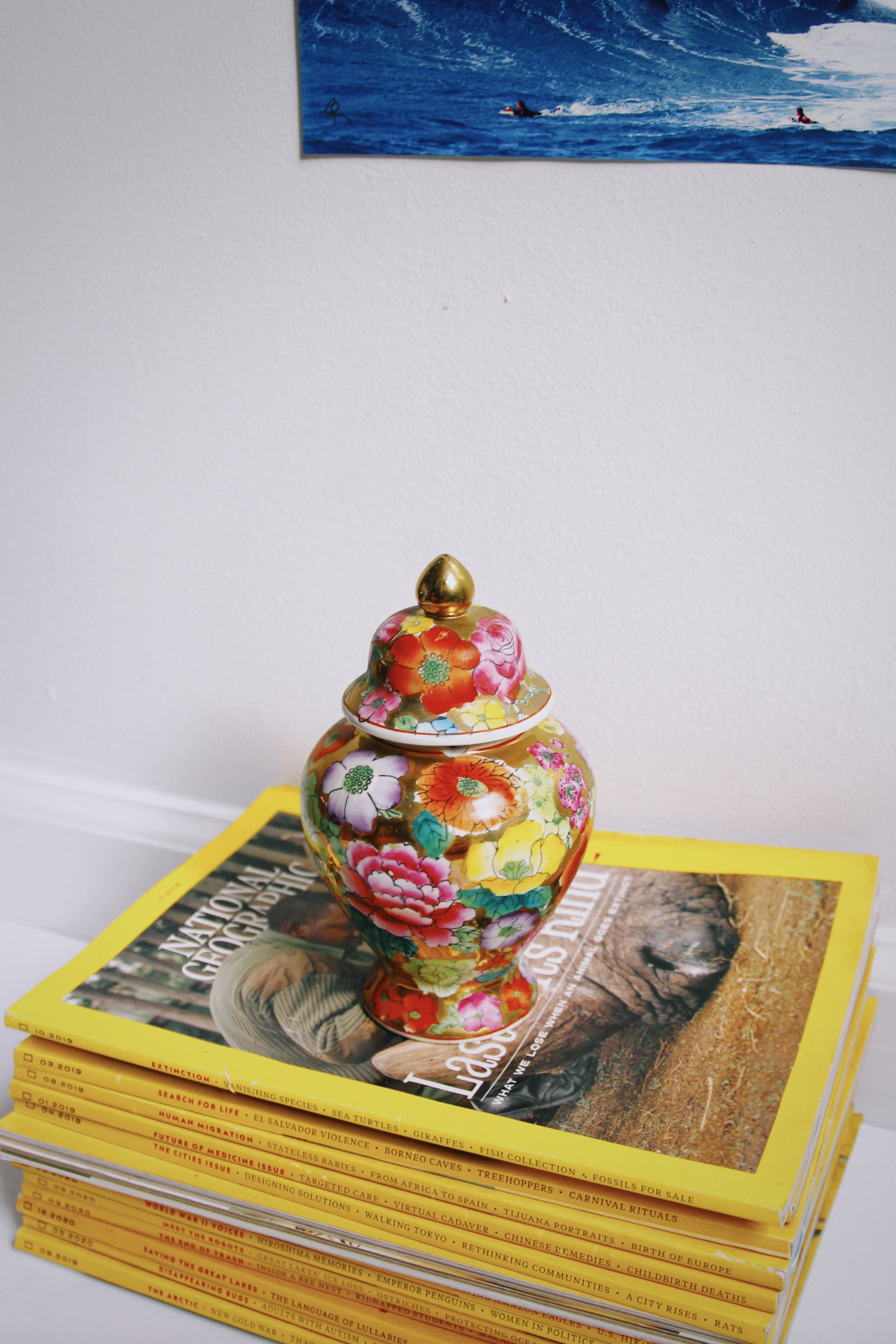 Small Floral Porcelain Jar