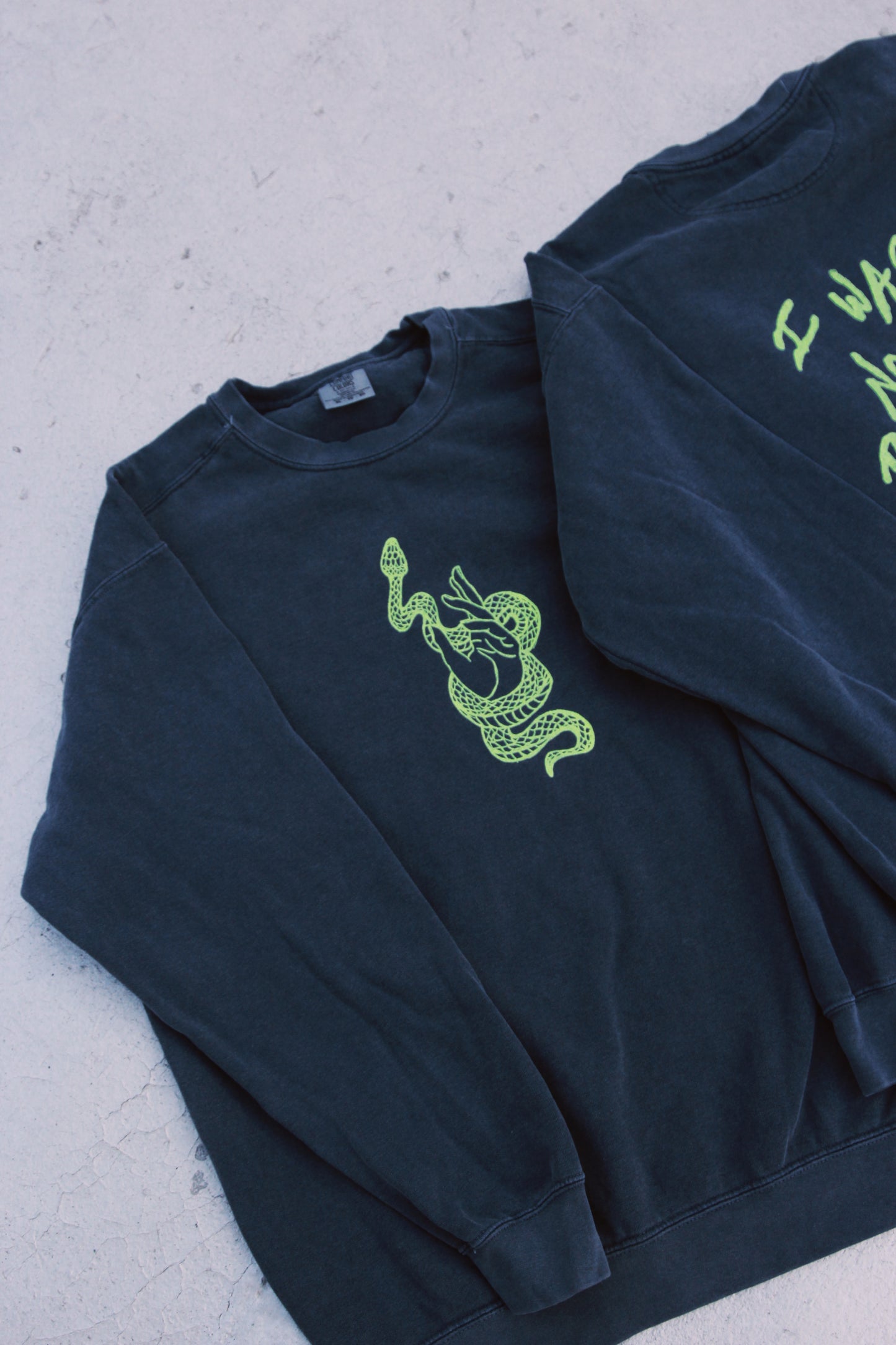 Not Born to be Subtle Crewneck in Denim