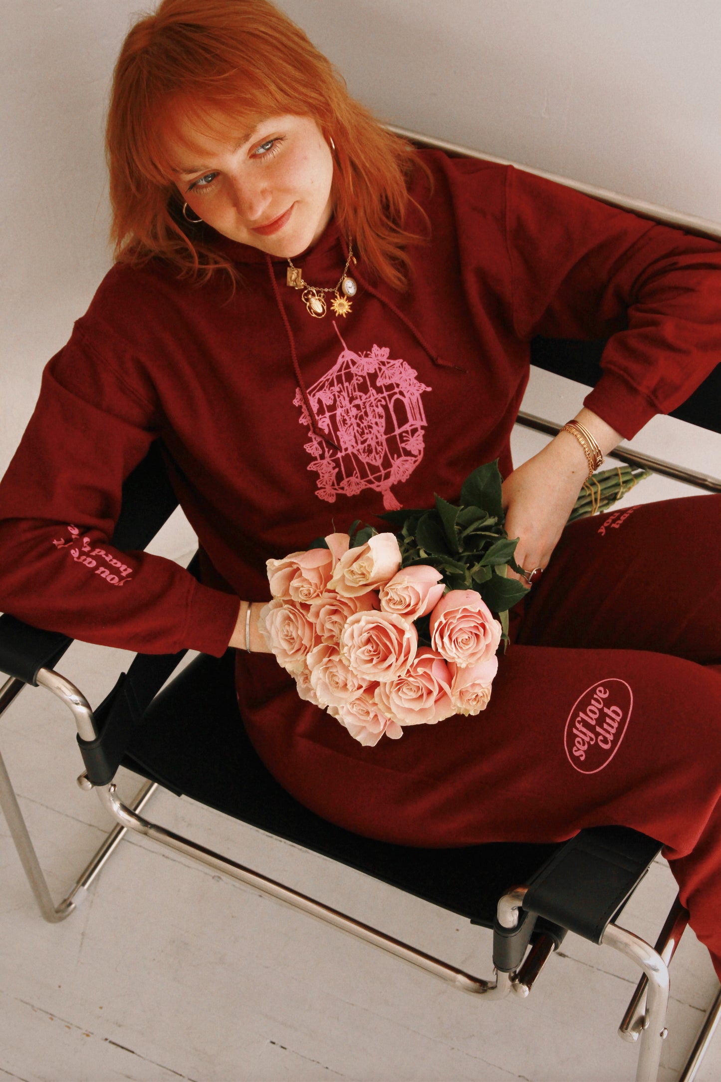 Self Love Hoodie in Maroon