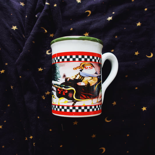 Checkered Santa Mug