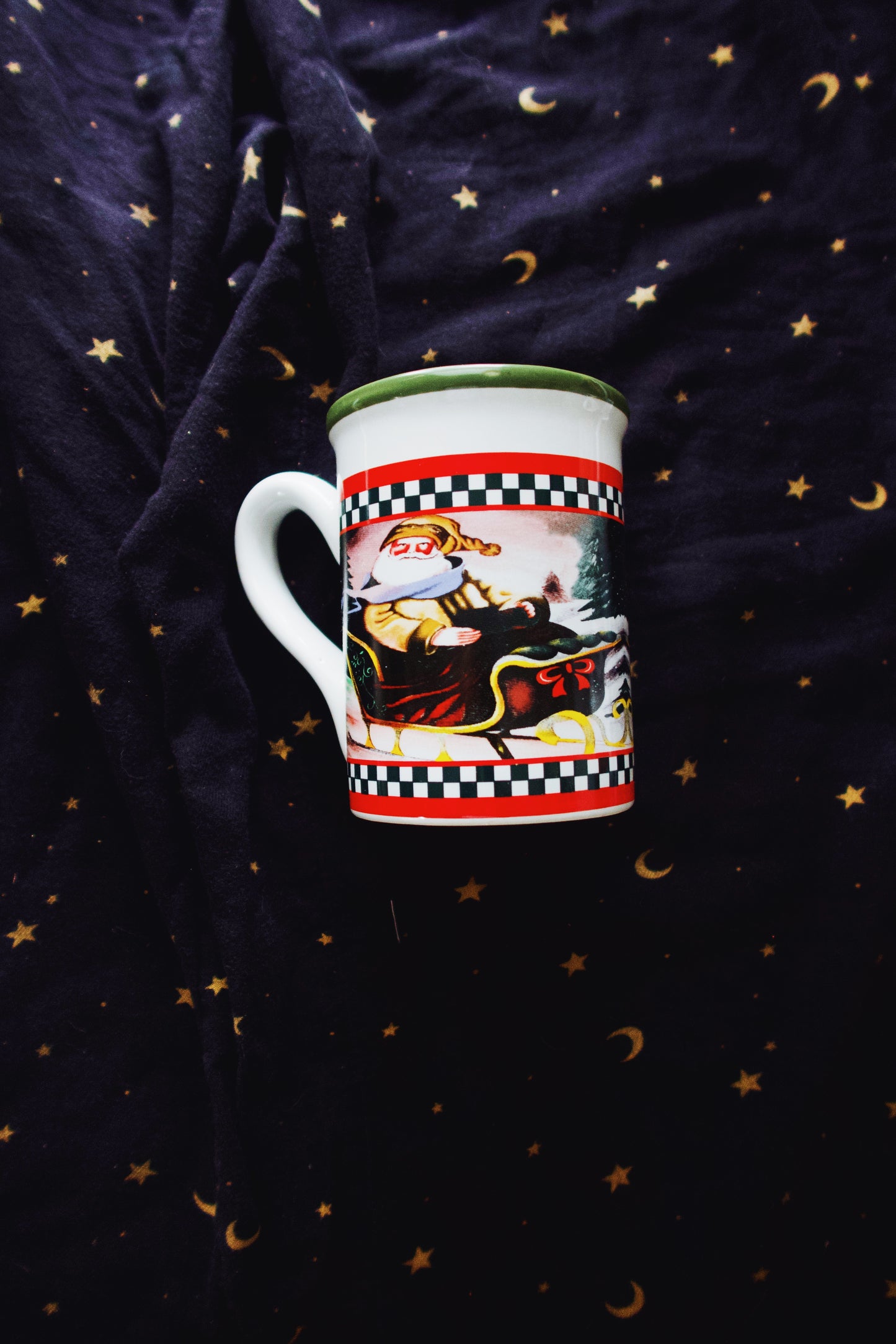 Checkered Santa Mug