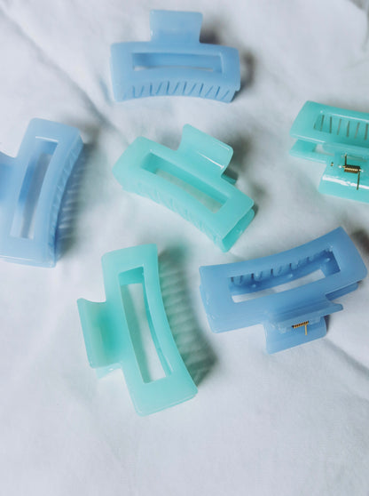 Translucent Small Blue Claw Clips