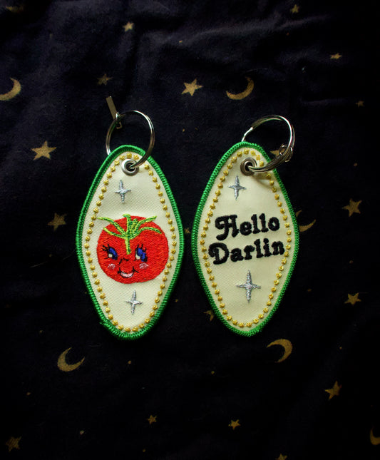 Tomato Embroidered Keychain