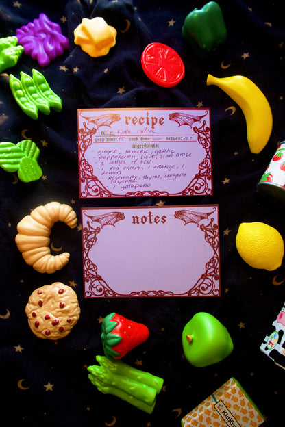 Gothic Recipe Cards