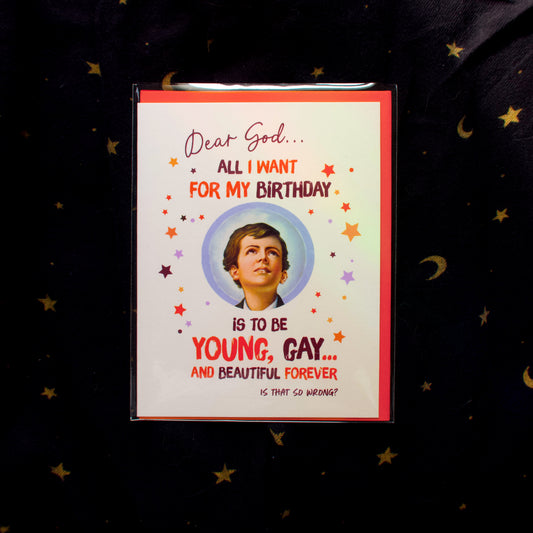 Young and Gay Forever Birthday Card