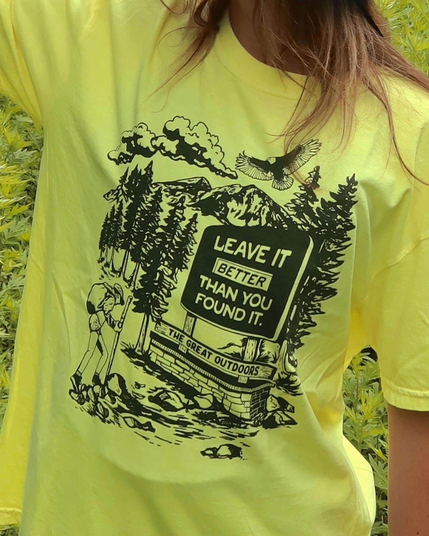 The Great Outdoors Shirt is Neon Yellow