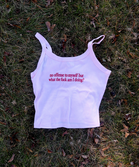 No Offense Tank in Light Pink