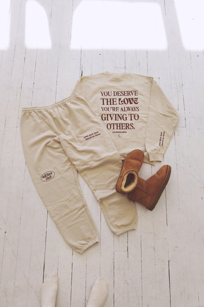 Self Love Sweatpants in Cream