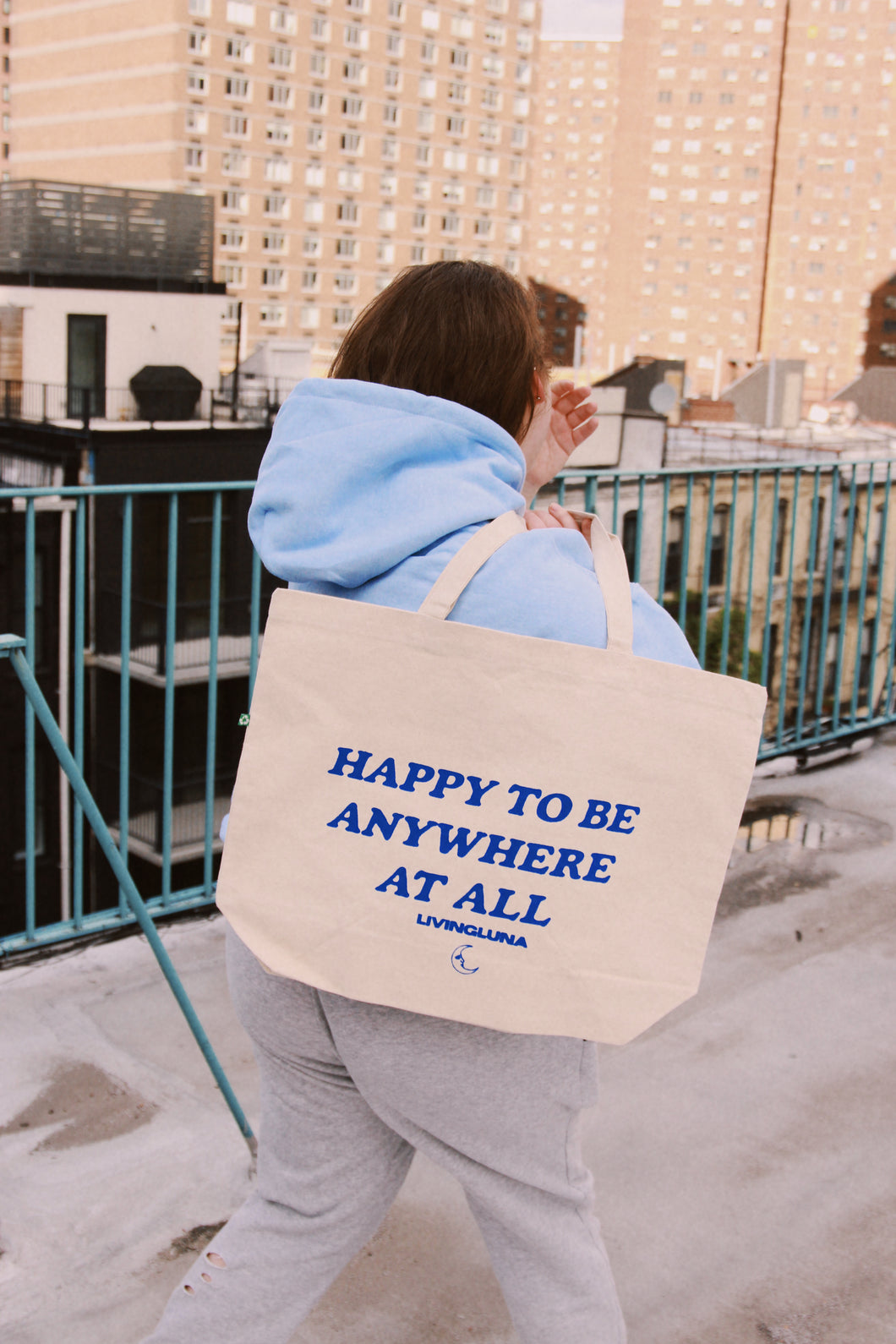 Happy to Be Anywhere At All XL Tote Bag