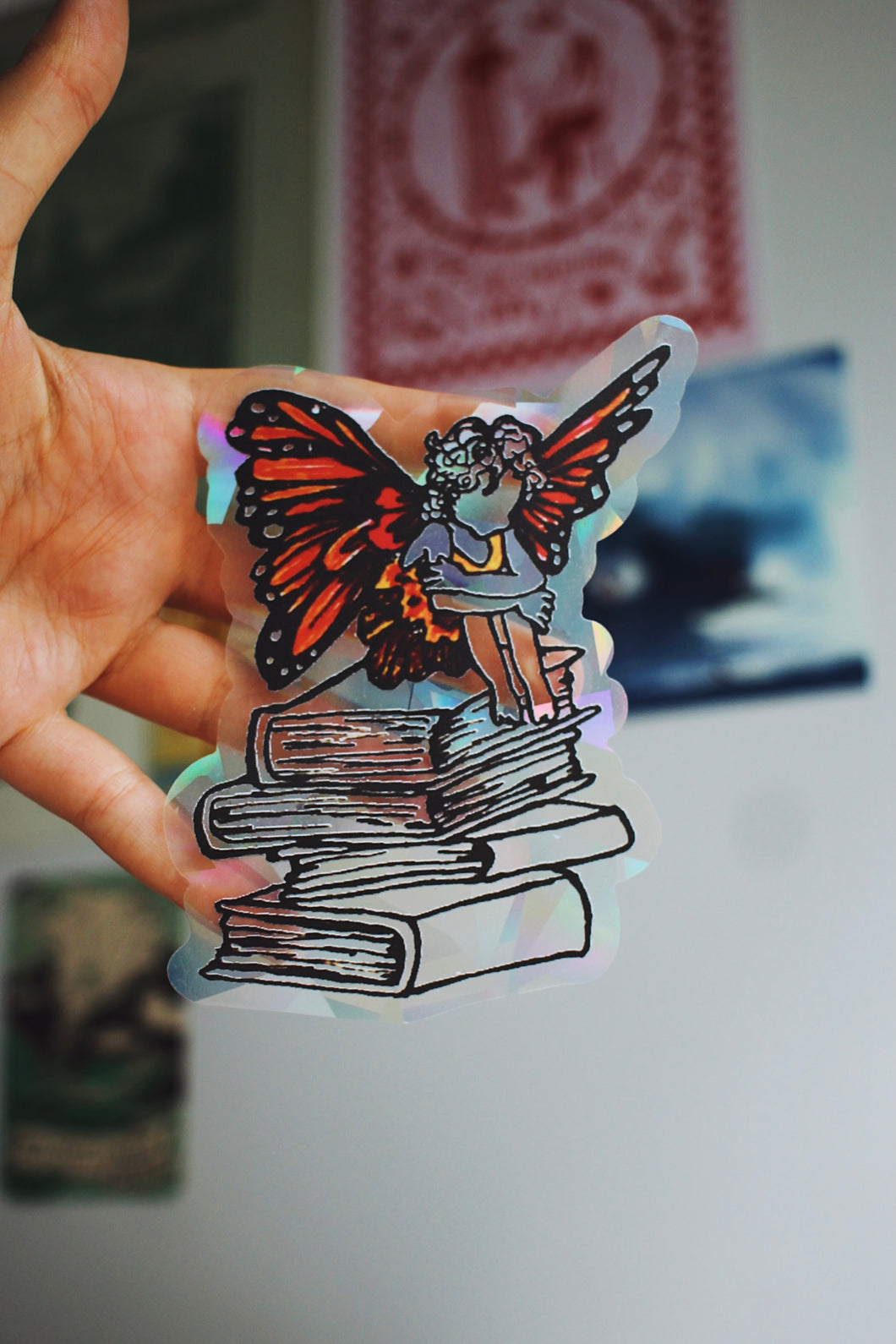 Book Fairy Suncatcher Window Decal / Rainbow Maker