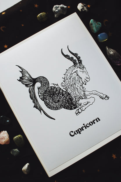 The Capricorn Zodiac Print