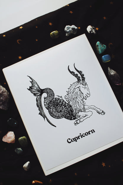 The Capricorn Zodiac Print