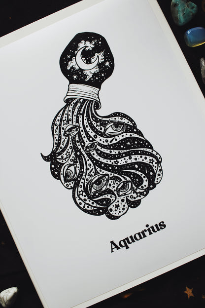 The Aquarius Zodiac Print