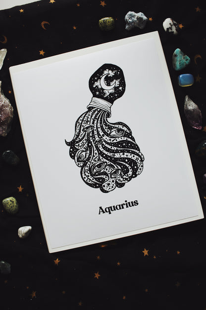 The Aquarius Zodiac Print