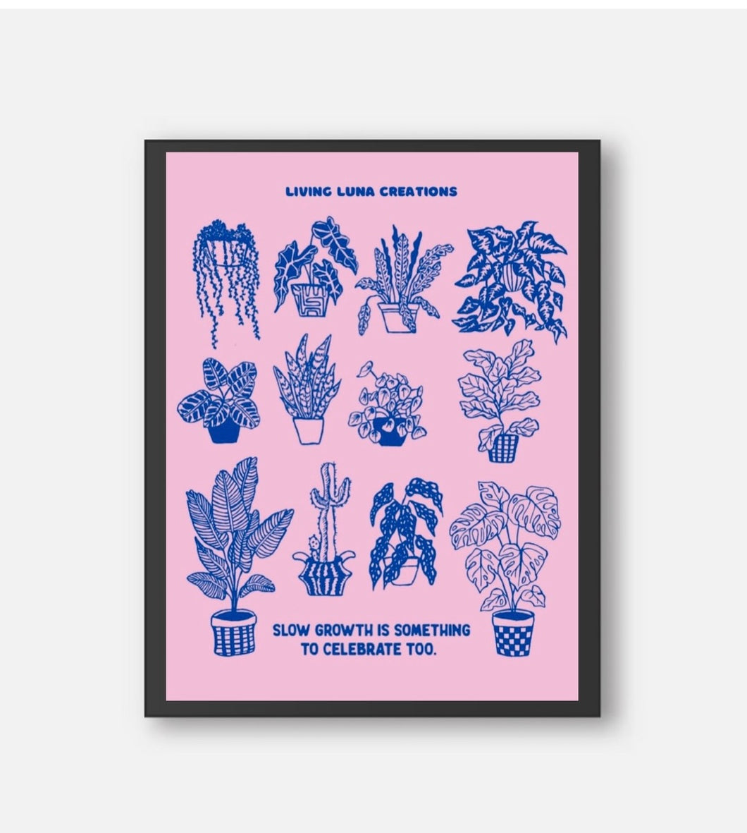 Slow Growth Poster in Pink