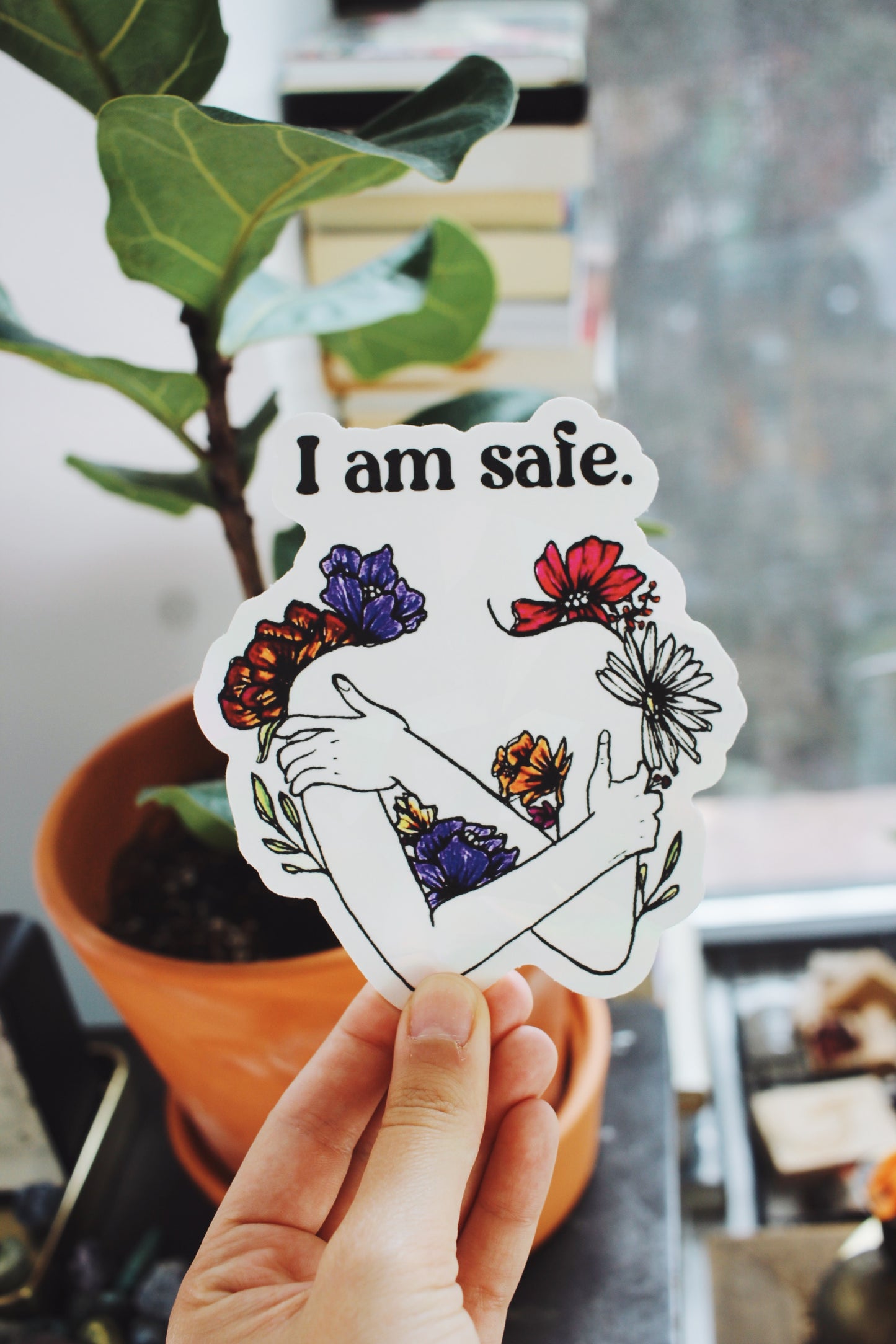 I Am Safe Suncatcher Window Decal / Rainbow Maker