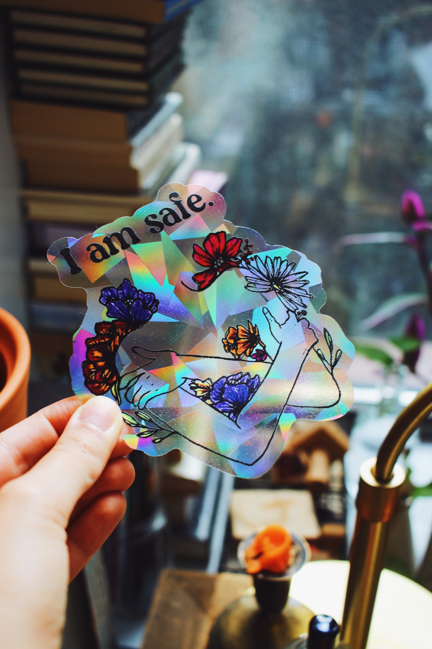 I Am Safe Suncatcher Window Decal / Rainbow Maker