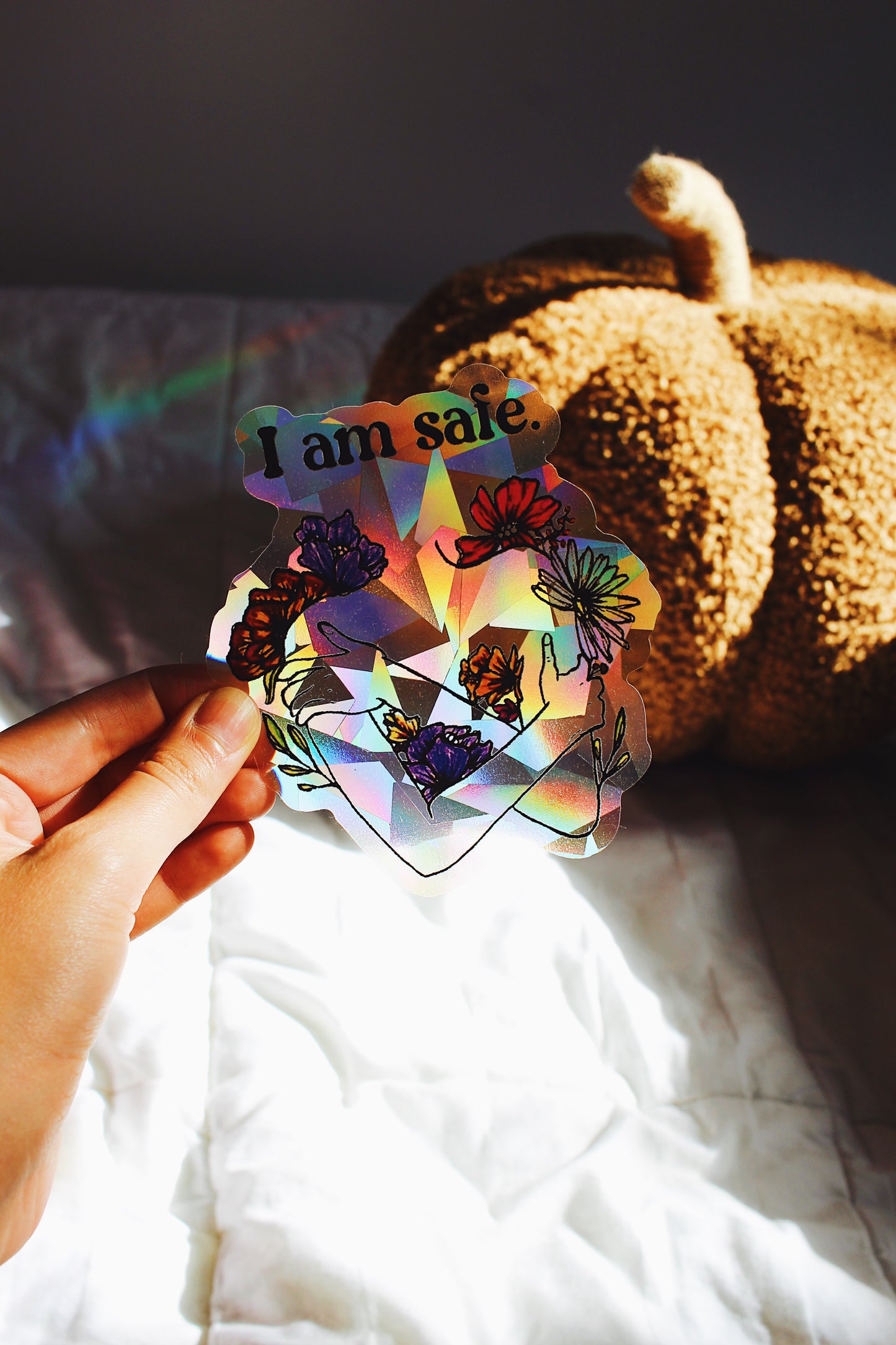 I Am Safe Suncatcher Window Decal / Rainbow Maker