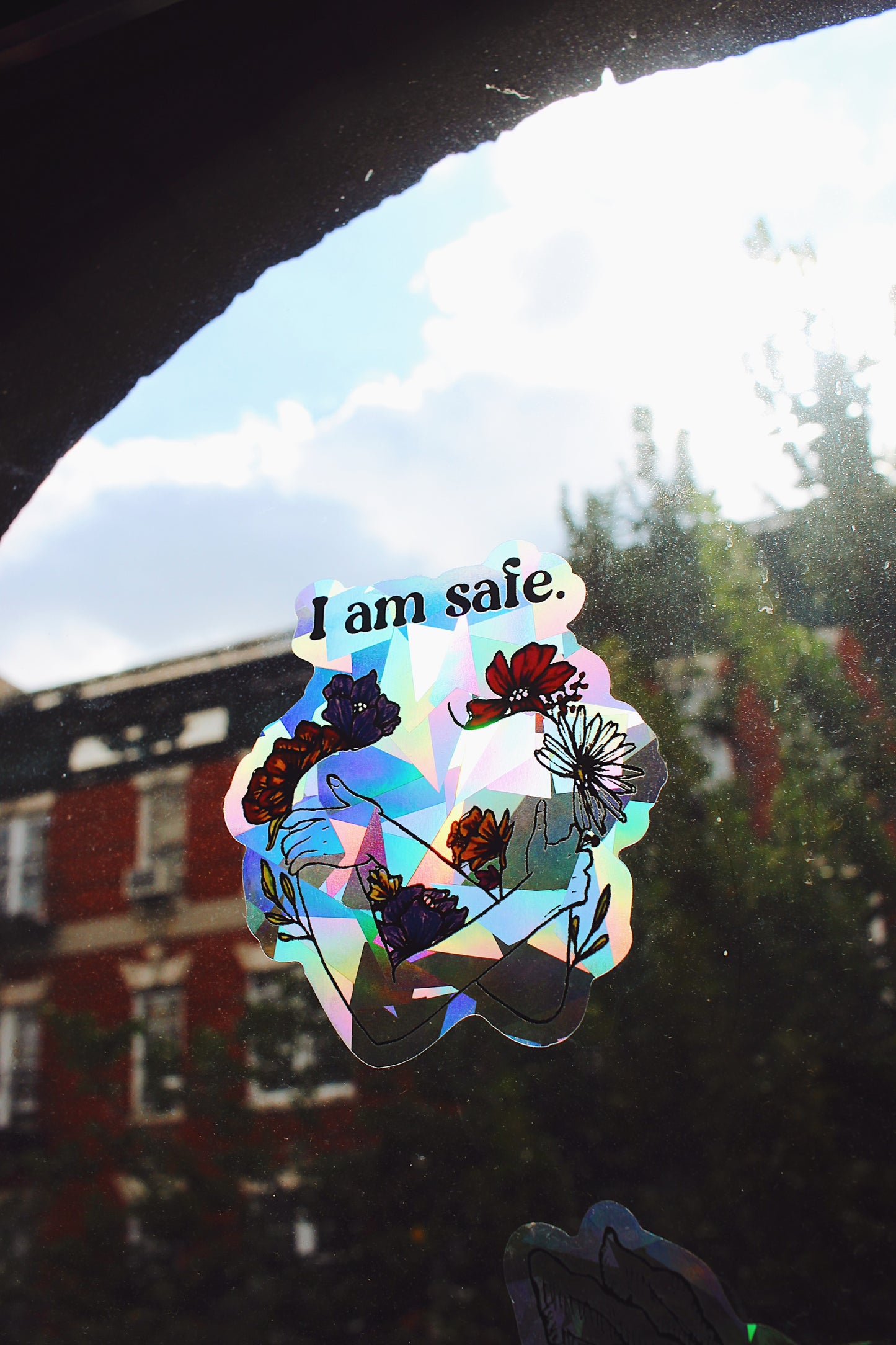 I Am Safe Suncatcher Window Decal / Rainbow Maker