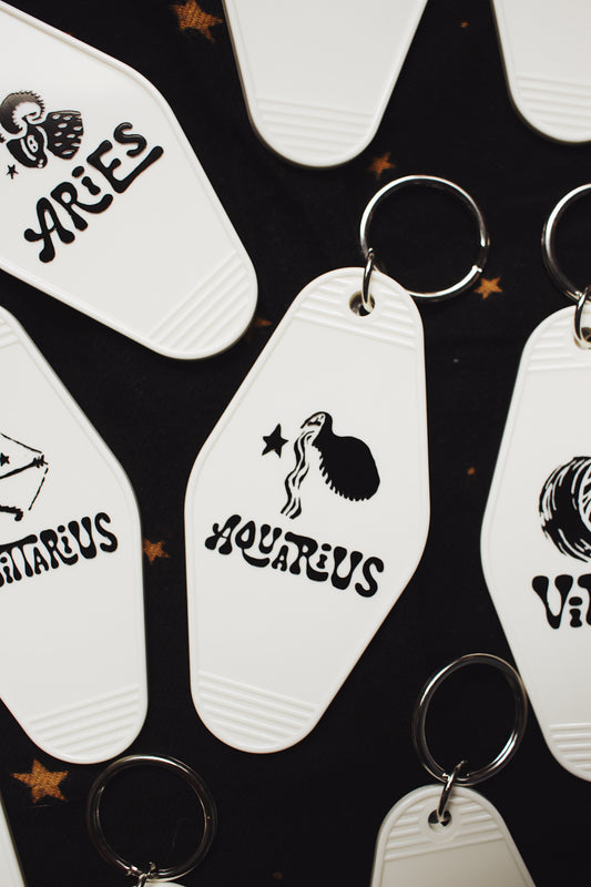 Aquarius Zodiac Sign Keychain